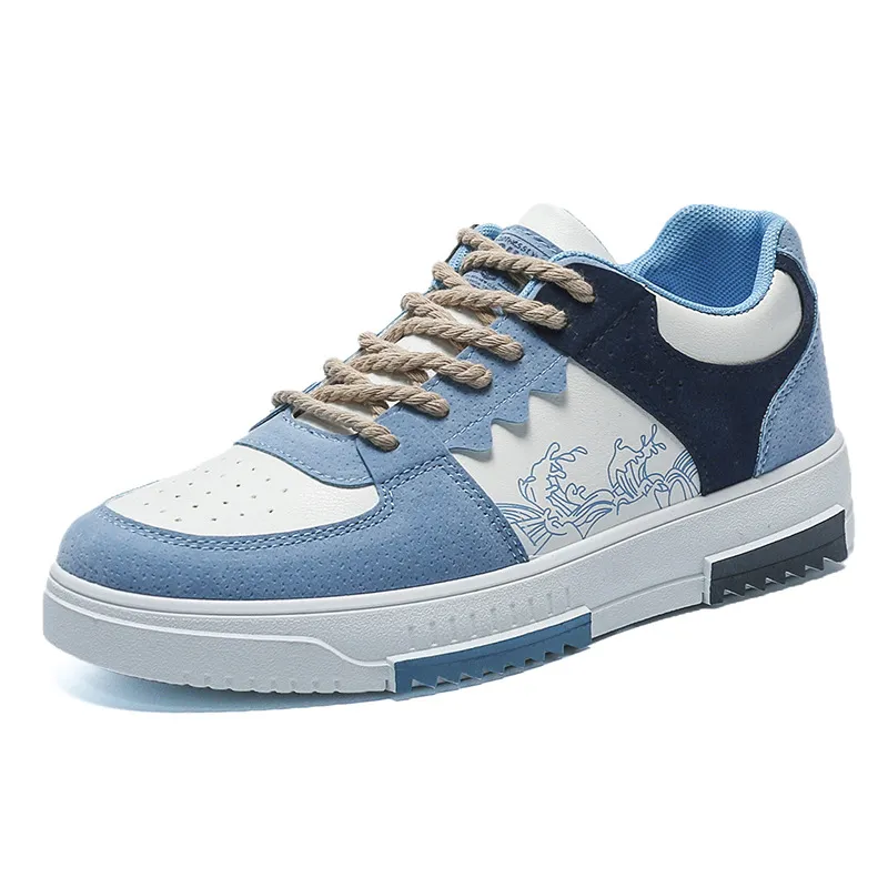 Men's Breathable White Canvas Platform Sneakers Summer – Thick Sole Casual Skate Shoes, Trendy Versatile Sports Shoes for Male Students